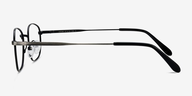Caesar Gunmetal MetalEyeglass Frames from EyeBuyDirect, Side View