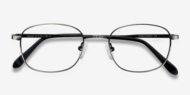 Caesar Gunmetal MetalEyeglass Frames from EyeBuyDirect, Closed View