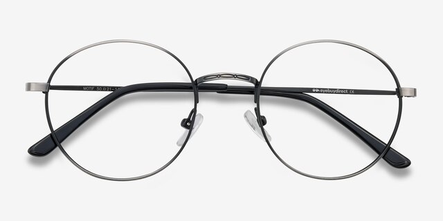 Motif Gunmetal MetalEyeglass Frames from EyeBuyDirect, Closed View