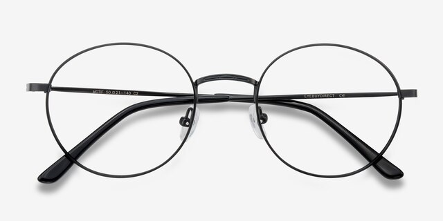 Motif Black MetalEyeglass Frames from EyeBuyDirect, Closed View