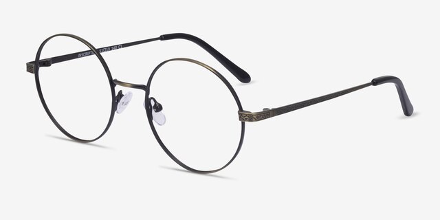 Inscription Bronze MetalEyeglass Frames from EyeBuyDirect, Angle View