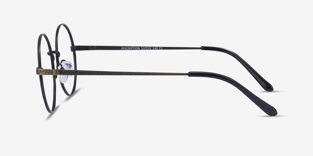 Inscription Bronze MetalEyeglass Frames from EyeBuyDirect, Side View