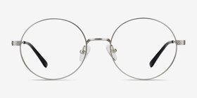 Inscription Argenté Métal Montures de lunettes de vue d'EyeBuyDirect, Vue de Face