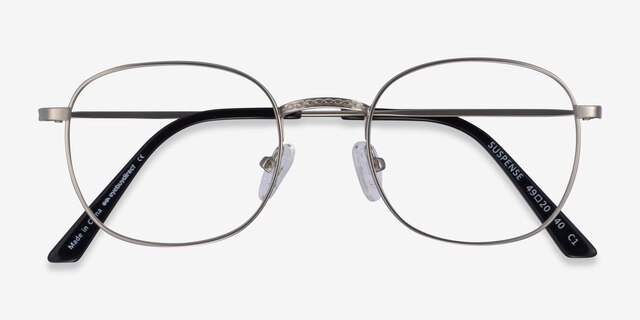 Suspense Silver MetalEyeglass Frames from EyeBuyDirect, Closed View
