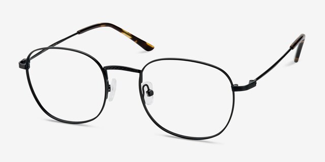 Suspense Noir MétalMontures de lunettes de vue d'EyeBuyDirect, Vue d'Angle