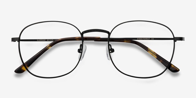Suspense Noir MétalMontures de lunettes de vue d'EyeBuyDirect, Vue Rapprochée