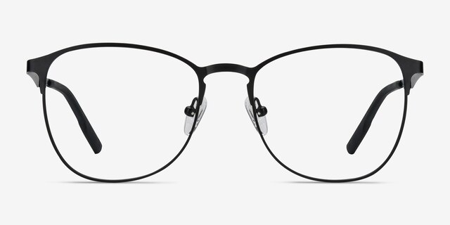 Ember Matte Black MetalEyeglass Frames from EyeBuyDirect, Front View