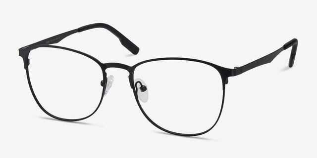 Ember Matte Black MetalEyeglass Frames from EyeBuyDirect, Angle View