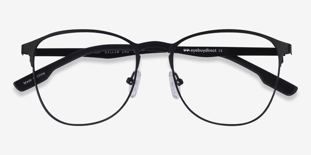 Ember Matte Black MetalEyeglass Frames from EyeBuyDirect, Closed View