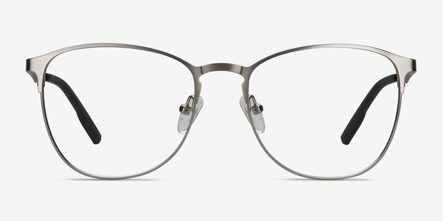 Ember Silver MetalEyeglass Frames from EyeBuyDirect, Front View