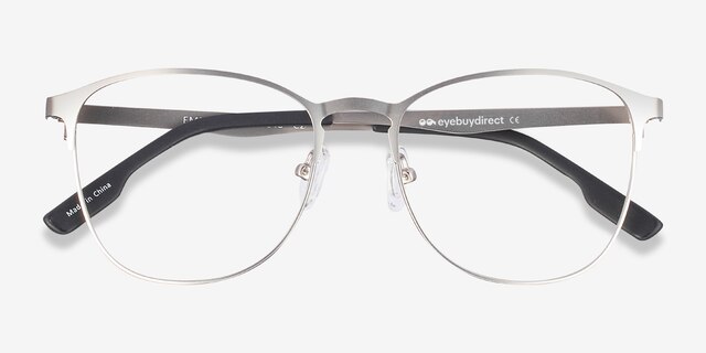 Ember Silver MetalEyeglass Frames from EyeBuyDirect, Closed View