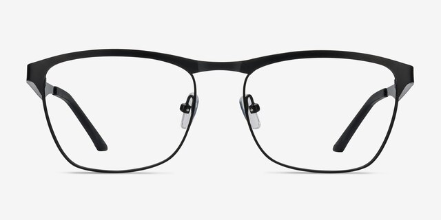 Foundry Black MetalEyeglass Frames from EyeBuyDirect, Front View