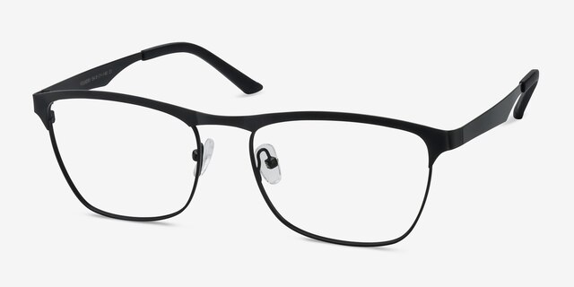 Foundry Black MetalEyeglass Frames from EyeBuyDirect, Angle View