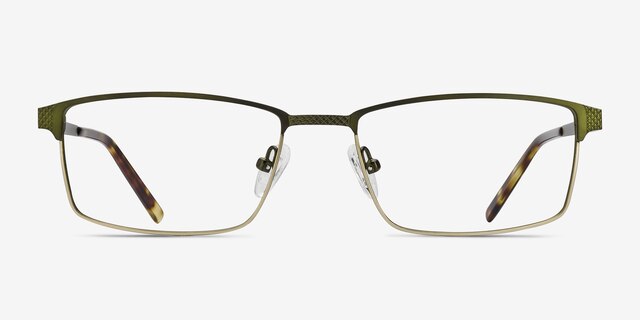 Prime Green Bronze MetalEyeglass Frames from EyeBuyDirect, Front View