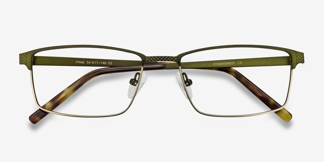 Prime Green Bronze MetalEyeglass Frames from EyeBuyDirect, Closed View