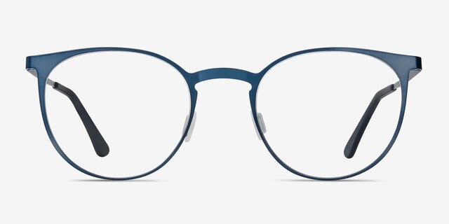 Radius Bleu MétalMontures de lunettes de vue d'EyeBuyDirect, Vue de Face