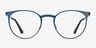 Radius Bleu MétalMontures de lunettes de vue d'EyeBuyDirect, Vue de Face