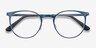 Radius Bleu MétalMontures de lunettes de vue d'EyeBuyDirect, Vue Rapprochée