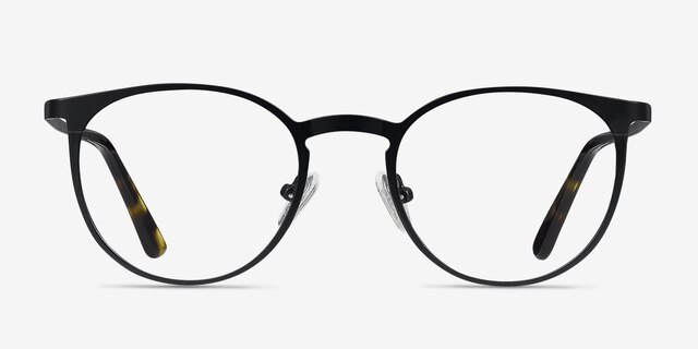 Radius Black MetalEyeglass Frames from EyeBuyDirect, Front View