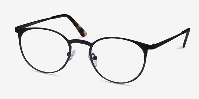 Radius Black MetalEyeglass Frames from EyeBuyDirect, Angle View