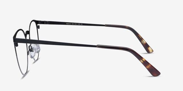 Radius Black MetalEyeglass Frames from EyeBuyDirect, Side View