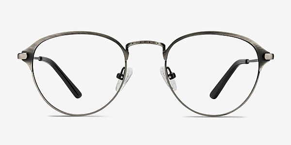 Wrap Gunmetal Metal Eyeglass Frames