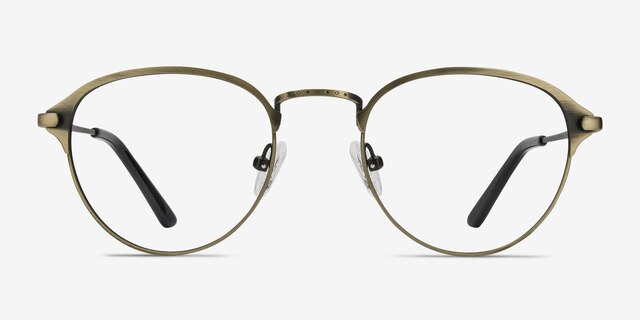 Wrap Bronze MetalEyeglass Frames from EyeBuyDirect, Front View