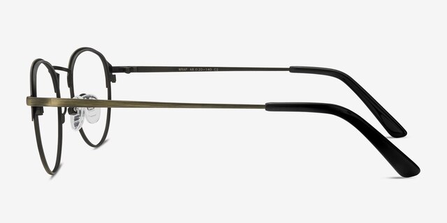 Wrap Bronze MetalEyeglass Frames from EyeBuyDirect, Side View