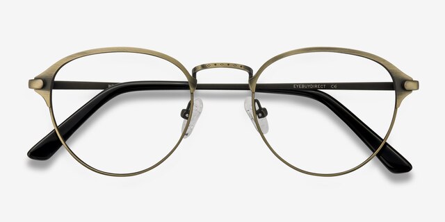 Wrap Bronze MetalEyeglass Frames from EyeBuyDirect, Closed View