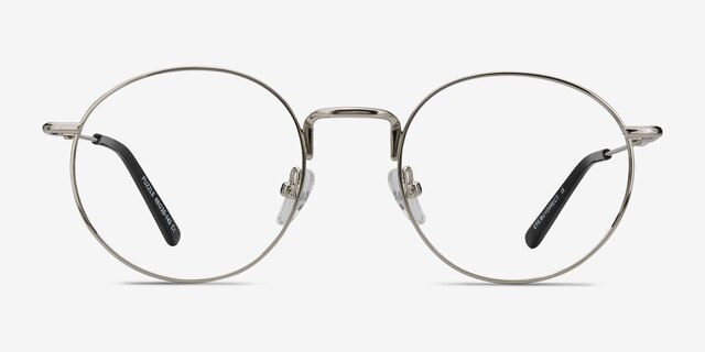 Puzzle Silver MetalEyeglass Frames from EyeBuyDirect, Front View