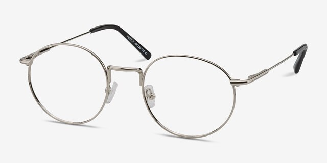 Puzzle Silver MetalEyeglass Frames from EyeBuyDirect, Angle View