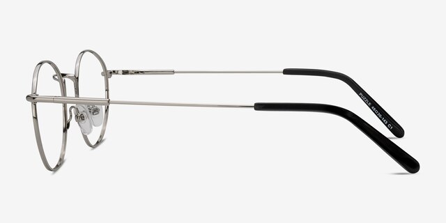 Puzzle Silver MetalEyeglass Frames from EyeBuyDirect, Side View