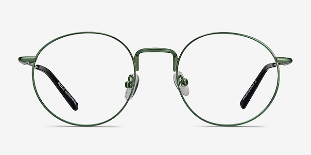 Puzzle Green MetalEyeglass Frames from EyeBuyDirect, Front View