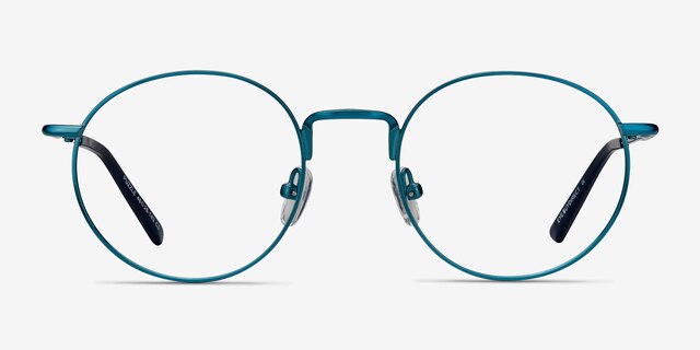 Puzzle Blue MetalEyeglass Frames from EyeBuyDirect, Front View