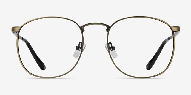 Closer Bronze MetalEyeglass Frames from EyeBuyDirect, Front View