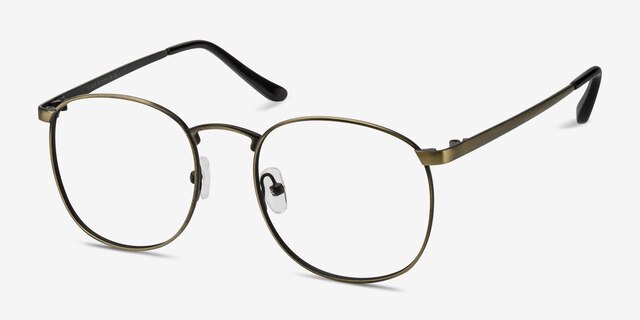 Closer Bronze MetalEyeglass Frames from EyeBuyDirect, Angle View