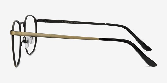 Closer Bronze MetalEyeglass Frames from EyeBuyDirect, Side View
