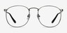 Closer Matte Blue MetalEyeglass Frames from EyeBuyDirect, Front View