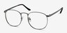 Closer Matte Blue MetalEyeglass Frames from EyeBuyDirect, Angle View