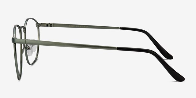 Closer Matte Blue MetalEyeglass Frames from EyeBuyDirect, Side View