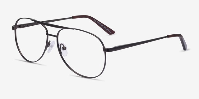 Discover Gunmetal MétalMontures de lunettes de vue d'EyeBuyDirect, Vue d'Angle