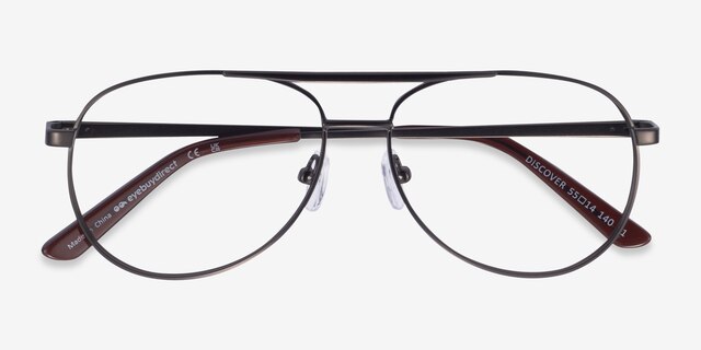 Discover Gunmetal MétalMontures de lunettes de vue d'EyeBuyDirect, Vue Rapprochée
