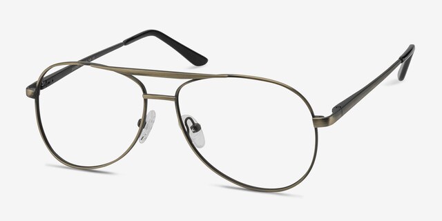 Discover Bronze MétalMontures de lunettes de vue d'EyeBuyDirect, Vue d'Angle