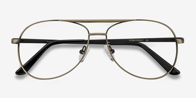 Discover Bronze MétalMontures de lunettes de vue d'EyeBuyDirect, Vue Rapprochée