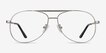 Discover Matte Silver MetalEyeglass Frames from EyeBuyDirect, Front View