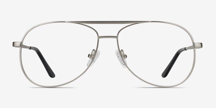Discover Matte Silver Métal Montures de lunettes de vue d'EyeBuyDirect
