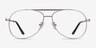 Discover Matte Silver MétalMontures de lunettes de vue d'EyeBuyDirect, Vue de Face