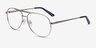 Discover Matte Silver MétalMontures de lunettes de vue d'EyeBuyDirect, Vue d'Angle