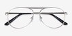 Discover Matte Silver MetalEyeglass Frames from EyeBuyDirect, Closed View
