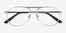 Discover Matte Silver MétalMontures de lunettes de vue d'EyeBuyDirect, Vue Rapprochée